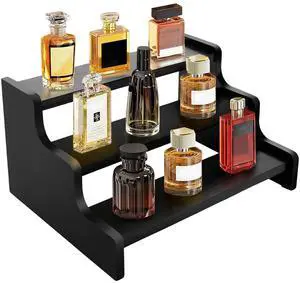 3 Tier Display Risers, Wooden Cologne Organizer for Men, Perfume Organizer Stand, Cologne Stand with Anti-Slip Washers, Cupcake, Figure and Collection, Black, 3-tier-9.4in 3 Tier Display Risers, Wooden Cologne Organizer for Men, Perfume Organizer Stand, Cologne Stand with Anti-Slip Washers, Cupcake, Figure and Collection, Black, 3-tier-9.4in