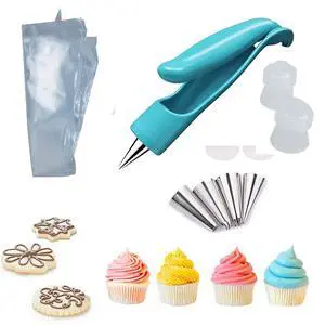 Pastry DIY Cake Decorating Pen, Xafissy Cake Decorating Pen Tool Kit Blue DIY Cake Decor Pen Supplies with 4 Different-Shaped Nibs, 4 Nozzles Decorative Bags and 2 Couplers Pastry DIY Cake Decorating Pen, Xafissy Cake Decorating Pen Tool Kit Blue DIY Cake Decor Pen Supplies with 4 Different-Shaped Nibs, 4 Nozzles Decorative Bags and 2 Couplers