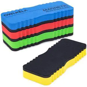 Jumbo 4 Pcs Magnetic Dry Erase Erasers, Whiteboard Erasers for School, Office, Home, Classroom, 4 Color Jumbo 4 Pcs Magnetic Dry Erase Erasers, Whiteboard Erasers for School, Office, Home, Classroom, 4 Color