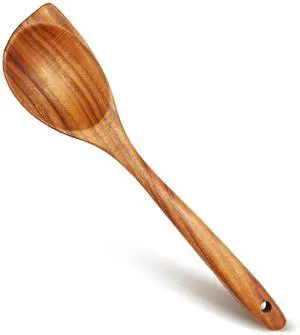 Wooden Spoons for Cooking, Natural Teak Wood Spoon and Spatula, Heat Resistant Non Scratch Utensils for Nonstick Pans, Large Cooking Spoons with Good Grip for Stirring, Serving, Salad Wooden Spoons for Cooking, Natural Teak Wood Spoon and Spatula, Heat Resistant Non Scratch Utensils for Nonstick Pans, Large Cooking Spoons with Good Grip for Stirring, Serving, Salad