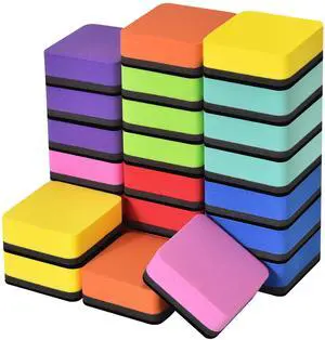 24 Pack Square Magnetic Whiteboard Erasers, Mini Dry Erase Board Erasers for Kids and Students, 8 Color 24 Pack Square Magnetic Whiteboard Erasers, Mini Dry Erase Board Erasers for Kids and Students, 8 Color