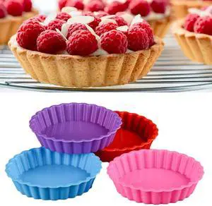 8 Pcs Silicone Quiche Pan,Round 4 Inch Tart M-old Mini Pie Pan Individual Small Fluted Cake Pans For Cooking Baking(Random color) 8 Pcs Silicone Quiche Pan,Round 4 Inch Tart M-old Mini Pie Pan Individual Small Fluted Cake Pans For Cooking Baking(Random color)