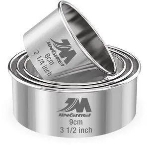 4 Pieces Stainless Steel Cookie Cutter Set Biscuit Cutter 2.25inch, 2.75inch, 3.25inch,3.5inch Biscuit Plain Edge Round Cutters Sizes Shape Molds Multiple Sizes 4 Pieces Stainless Steel Cookie Cutter Set Biscuit Cutter 2.25inch, 2.75inch, 3.25inch,3.5inch Biscuit Plain Edge Round Cutters Sizes Shape Molds Multiple Sizes