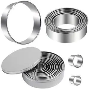 Round Cookie Cutters Set 12 Pieces Bistcuit Cookie Cutters Circle Pastry Cutters Round Donut Ring Molds for Baking for Pastries Doughs Doughnuts Round Cookie Cutters Set 12 Pieces Bistcuit Cookie Cutters Circle Pastry Cutters Round Donut Ring Molds for Baking for Pastries Doughs Doughnuts