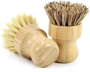 2-Pack Bamboo Dish Brush Natural Dish Scrub Brush with Sisal & Palm Bristles for Non-Stick Pans, Pots, Vegetables, and Kitchen Cleaning 2-Pack Bamboo Dish Brush Natural Dish Scrub Brush with Sisal & Palm Bristles for Non-Stick Pans, Pots, Vegetables, and Kitchen Cleaning