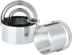 5 Pack Cookie Cutters, Round Metal Biscuit Cutter with Handle, Stainless Steel Circle Baking Tools for Dough Pastry and Cake, Dishwasher Safe 5 Pack Cookie Cutters, Round Metal Biscuit Cutter with Handle, Stainless Steel Circle Baking Tools for Dough Pastry and Cake, Dishwasher Safe
