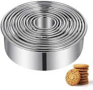 11 PCS Round Cookie-Cutter Mini Donut Cutter Circle Cookie Cutter Stainless Steel Donut Hole Cookie Biscuit-Cutter Set Graduated Doughnut Round Cookie-Cutters for Mini Scone Pastry Cooking 1-3.6 Inch 11 PCS Round Cookie-Cutter Mini Donut Cutter Circle Cookie Cutter Stainless Steel Donut Hole Cookie Biscuit-Cutter Set Graduated Doughnut Round Cookie-Cutters for Mini Scone Pastry Cooking 1-3.6 Inch