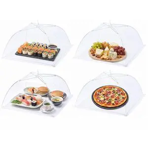 Food Covers for Outside Mesh, 4 Pcs 14"x14" Food Nets for Outdoors, Foods Tents for Outdoor Serving, Foods Net Covers for Outside, Picnics, Camping, Parties, BBQ, Fruit Cover, Collapsible and Reusable Food Covers for Outside Mesh, 4 Pcs 14"x14" Food Nets for Outdoors, Foods Tents for Outdoor Serving, Foods Net Covers for Outside, Picnics, Camping, Parties, BBQ, Fruit Cover, Collapsible and Reusable