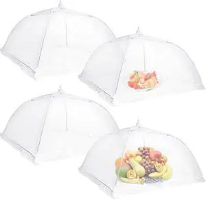4 Pack Mesh Food Covers, Large and Tall 17x17 Pop-Up Encrypted Plate Serving Tents Reusable Collapsible Umbrella for Outdoors, Parties, Picnics, BBQ 4 Pack Mesh Food Covers, Large and Tall 17x17 Pop-Up Encrypted Plate Serving Tents Reusable Collapsible Umbrella for Outdoors, Parties, Picnics, BBQ