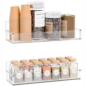 2 Pack Acrylic Spice Shelf and Hanging Spice Rack Wall Mount with Adhesive for Inside Cabinets Door,Pantry Door,Kitchen and Rv,Narrow Stick on Spice Organization for Seasoning,Jar,Can Shelf 2 Pack Acrylic Spice Shelf and Hanging Spice Rack Wall Mount with Adhesive for Inside Cabinets Door,Pantry Door,Kitchen and Rv,Narrow Stick on Spice Organization for Seasoning,Jar,Can Shelf