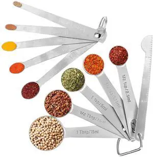 Stainless Steel Measuring Spoons Set with Leveler, Set Of 10 Stainless Steel Measuring Spoons Set with Leveler, Set Of 10