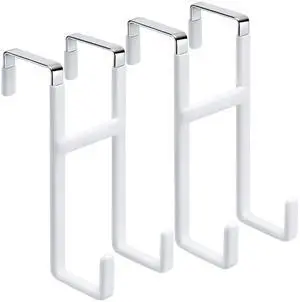 Over The Door Hooks 2 Pack, White Door Hanger, Metal Over Door Hook Over The Door Hooks 2 Pack, White Door Hanger, Metal Over Door Hook