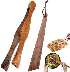 Essential Wooden Spatula Tong Set for Kitchens,Restaurants:Perfect for Fruits, Salads, Desserts, Breads,Barbecues Essential Wooden Spatula Tong Set for Kitchens,Restaurants:Perfect for Fruits, Salads, Desserts, Breads,Barbecues