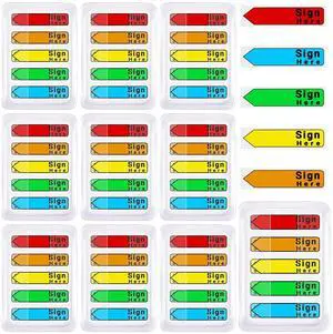 10 Pack / 1000 Pcs Sign Here Tabs, Multicolor Sign Here Post It Flags with Arrows, Sign Here Stickers, Signature Sticky Tabs for Office, Notary, Contracts, Books, Documents 10 Pack / 1000 Pcs Sign Here Tabs, Multicolor Sign Here Post It Flags with Arrows, Sign Here Stickers, Signature Sticky Tabs for Office, Notary, Contracts, Books, Documents