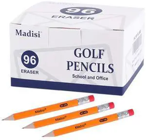Mini Golf Pencils Bulk with Eraser, 96 Count, #2 HB Pre-Sharpened Mini Golf Pencils Bulk with Eraser, 96 Count, #2 HB Pre-Sharpened