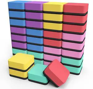Dry Erase Erasers, 36 Pack Magnetic Whiteboard Erasers, 6 Colors Dry Erase Erasers, 36 Pack Magnetic Whiteboard Erasers, 6 Colors