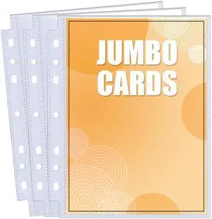 50 Pack Jumbo Card Sleeves for A5 3/6 Ring Binders, 5.7" x 7.9" Ultra-Clear Top-Loading Sheets, Double-Sided Design with 100 Pockets, Oversized Card Protectors 50 Pack Jumbo Card Sleeves for A5 3/6 Ring Binders, 5.7" x 7.9" Ultra-Clear Top-Loading Sheets, Double-Sided Design with 100 Pockets, Oversized Card Protectors