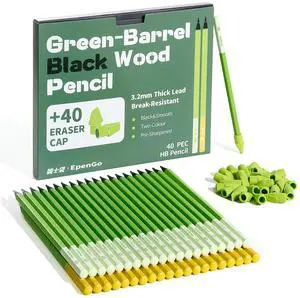 #2HB Wood Pencils, 40 Pack Pre-Sharpened with Eraser Break-Resistant #2HB Wood Pencils, 40 Pack Pre-Sharpened with Eraser Break-Resistant