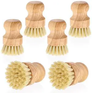 6 Packs Bamboo Dish Scrub Brushes Wok Brush Dish Scrubber Brush Kitchen Dishwashing Scrubber with Natural Bristles Bamboo Scrub Brush for Cleaning Pans, Pots, Sink 6 Packs Bamboo Dish Scrub Brushes Wok Brush Dish Scrubber Brush Kitchen Dishwashing Scrubber with Natural Bristles Bamboo Scrub Brush for Cleaning Pans, Pots, Sink