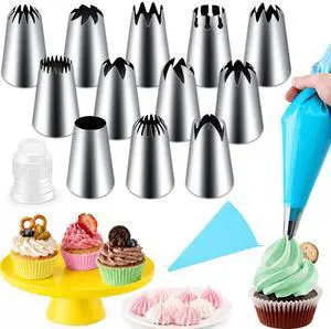 14pcs Large Piping Tips Set, Stainless Steel 14pcs Large Piping Tips Set, Stainless Steel