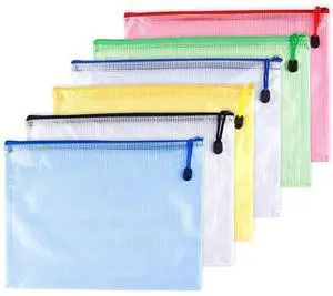 A4(9"x 13")-Mesh Zipper Pouch Plastic Zipper File Zip Document Folders for Office Supplies Travel Bags,6-Pcs,Multicolor A4(9"x 13")-Mesh Zipper Pouch Plastic Zipper File Zip Document Folders for Office Supplies Travel Bags,6-Pcs,Multicolor