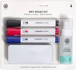 Fine Tip Dry Erase Markers with Eraser Set of 5, Includes 3 Whiteboard Markers, 1 Eraser, and 1 Board Cleaner Spray Fine Tip Dry Erase Markers with Eraser Set of 5, Includes 3 Whiteboard Markers, 1 Eraser, and 1 Board Cleaner Spray
