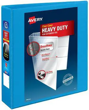 Heavy-Duty View 3 Ring Binder, 2" One Touch Slant Rings, 2.8 Inch Wide Spine, Customizable Clear Cover, Ideal for School, Office, and Home Organization, 1 Light Blue Binder (05501) Heavy-Duty View 3 Ring Binder, 2" One Touch Slant Rings, 2.8 Inch Wide Spine, Customizable Clear Cover, Ideal for School, Office, and Home Organization, 1 Light Blue Binder (05501)