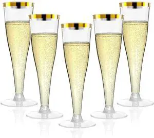 20 Pack Champagne Flutes Plastic Wine Glasses Disposable, 4.5 Oz Gold Rim Mimosa Glasses for 2026 Engagement Wedding Birthday Bar Soccer Football Party Supplies, Bulk Toasting Cocktail Cups 20 Pack Champagne Flutes Plastic Wine Glasses Disposable, 4.5 Oz Gold Rim Mimosa Glasses for 2026 Engagement Wedding Birthday Bar Soccer Football Party Supplies, Bulk Toasting Cocktail Cups