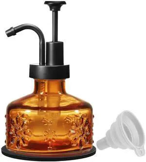 8 Oz Vintage Glass Soap Dispenser with Black Pump, Refillable Liquid Dispenser for Kitchen & Bathroom, Rustic Hand Dish Soap Liquid Container(Amber-Black Pump) 8 Oz Vintage Glass Soap Dispenser with Black Pump, Refillable Liquid Dispenser for Kitchen & Bathroom, Rustic Hand Dish Soap Liquid Container(Amber-Black Pump)