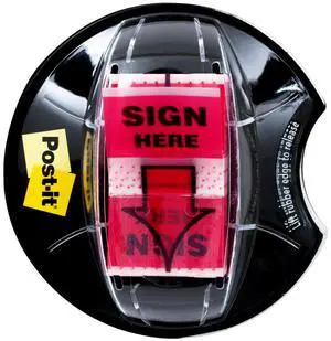 Message Flags, Sign and Date 1 x 1.7 in, Red, 1 Dispenser Message Flags, Sign and Date 1 x 1.7 in, Red, 1 Dispenser