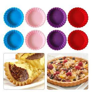 8 pcs Silicone Tart and Pie Molds, 4 Inch Fluted Mini Tart Mould Round Nonstick Quiche Pan Bakeware Mold for DIY Baking Pies/Tarts/Mousse Cakes/Small Dessert(Random Color) 8 pcs Silicone Tart and Pie Molds, 4 Inch Fluted Mini Tart Mould Round Nonstick Quiche Pan Bakeware Mold for DIY Baking Pies/Tarts/Mousse Cakes/Small Dessert(Random Color)