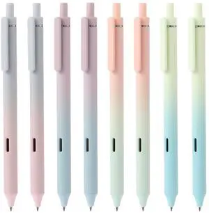 Retractable Gel Ink Pens, 0.5mm Quick Dry Black Ink Fine Point Tip Pen with Aesthetic Gradient Color Barrel Comfort Grip Fine Point Smooth Writing. (8 Pcs Gradient Black Ink) Retractable Gel Ink Pens, 0.5mm Quick Dry Black Ink Fine Point Tip Pen with Aesthetic Gradient Color Barrel Comfort Grip Fine Point Smooth Writing. (8 Pcs Gradient Black Ink)
