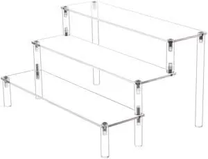3 Steps Clear Acrylic Display Riser Cupcake Stand Display for Decoration and Organizer 3 Steps Clear Acrylic Display Riser Cupcake Stand Display for Decoration and Organizer