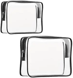 2Pcs Crystal Clear PVC Travel Toiletry Bag Kit for Women Men, Waterproof Vinyl Packing Organizer Storage Bags with Zipper Handle Straps, Cosmetic Pouch Carry on Airport Airline Compliant Bag Handbag 2Pcs Crystal Clear PVC Travel Toiletry Bag Kit for Women Men, Waterproof Vinyl Packing Organizer Storage Bags with Zipper Handle Straps, Cosmetic Pouch Carry on Airport Airline Compliant Bag Handbag