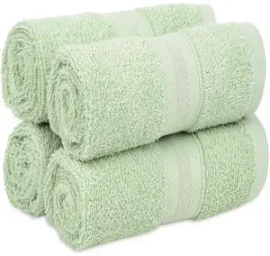 Quick-Dry, Soft & High Absorbent Washcloths Towels 13"x13" Cotton Turkish Bath Towel Set of 4 | Daily Use 100% Cotton Towels for Bathroom Gym & More | Bathroom Towels Set (4 Pcs, Green) Quick-Dry, Soft & High Absorbent Washcloths Towels 13"x13" Cotton Turkish Bath Towel Set of 4 | Daily Use 100% Cotton Towels for Bathroom Gym & More | Bathroom Towels Set (4 Pcs, Green)