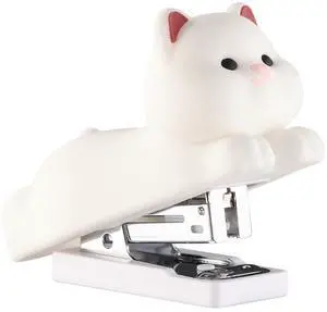 Mini Cute Animal Stapler with Staples, Cartoon Stereoscopic Silicone (PVC) Stapler, Labor-Saving Office Supplies for Teachers, Students, the First Day of School Gift for Girls,Boys(White Puppy) Mini Cute Animal Stapler with Staples, Cartoon Stereoscopic Silicone (PVC) Stapler, Labor-Saving Office Supplies for Teachers, Students, the First Day of School Gift for Girls,Boys(White Puppy)