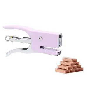 Purple Plier Stapler with #10 Staples, Cute Manual Stapler with 1000 No.10 Rose Gold 15 Sheet Capacity Staples for Office and Home Desk Accessories Supplies (Purple) Purple Plier Stapler with #10 Staples, Cute Manual Stapler with 1000 No.10 Rose Gold 15 Sheet Capacity Staples for Office and Home Desk Accessories Supplies (Purple)