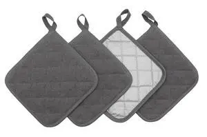 Cotton Pot Holders, Hot Pads for Kitchen,Set of 4, Grey Cotton Pot Holders, Hot Pads for Kitchen,Set of 4, Grey