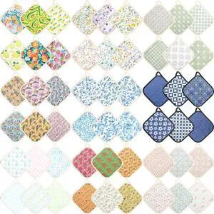 6 Pack Pot Holders 100% Cotton Heat Resistant Potholder, Machine Washable Pot Holder, Hot Pads, Table Pads for Cooking Baking (Random Style) 6 Pack Pot Holders 100% Cotton Heat Resistant Potholder, Machine Washable Pot Holder, Hot Pads, Table Pads for Cooking Baking (Random Style)