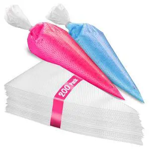 Set of 200 - Anti Burst Piping Bags 12 Inch - Prestee Tipless Icing Bags - Durable Frosting Piping Bag Tools - Pastry and Cookie Decorating Supplies Set of 200 - Anti Burst Piping Bags 12 Inch - Prestee Tipless Icing Bags - Durable Frosting Piping Bag Tools - Pastry and Cookie Decorating Supplies