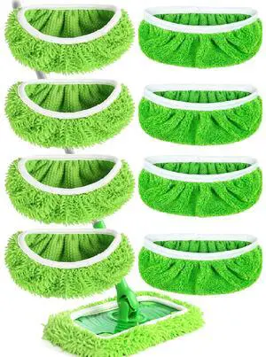 8PCS Reusable Microfiber Mop Pads Washable Wet Pads Compatible with Swiffer Sweeper Refills Pads for Wet & Dry Sweeping Cloths Mop Head Replacement for Household Cleaning 8PCS Reusable Microfiber Mop Pads Washable Wet Pads Compatible with Swiffer Sweeper Refills Pads for Wet & Dry Sweeping Cloths Mop Head Replacement for Household Cleaning
