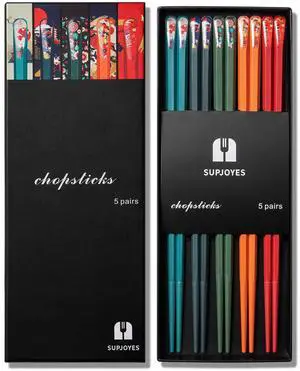 5 Pairs Fiberglass Chopsticks - Reusable Japanese Chopsticks Dishwasher Safe, Colorful Chopsticks Gift Set with Different Asian Pattern, Non-Slip Chop Sticks 5 Pairs Fiberglass Chopsticks - Reusable Japanese Chopsticks Dishwasher Safe, Colorful Chopsticks Gift Set with Different Asian Pattern, Non-Slip Chop Sticks