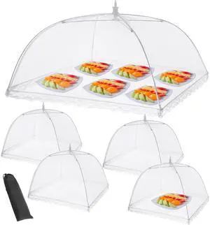 Food Cover Tent 1 Extra Large(40"X23")&4(17"X17") Mesh Food Covers,Pop-Up Umbrella Screen Tents Keep Out Flies Bugs,Patio Net for Outdoor Camping Parties BBQ Collapsible and Reusable Food Cover Tent 1 Extra Large(40"X23")&4(17"X17") Mesh Food Covers,Pop-Up Umbrella Screen Tents Keep Out Flies Bugs,Patio Net for Outdoor Camping Parties BBQ Collapsible and Reusable