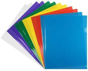 Plastic Sleeves - Letter Size - 9 x 11 1/2 - Assorted Color Project Pockets - 12 Page Protectors/Pack Plastic Sleeves - Letter Size - 9 x 11 1/2 - Assorted Color Project Pockets - 12 Page Protectors/Pack