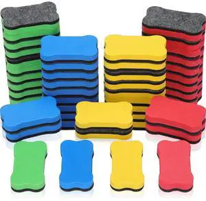 48 Pieces Magnetic Whiteboard Dry Eraser Office Erasers Bone Shaped Dry Erasers Fit for Home and Office, Red, Yellow, Blue and Green 48 Pieces Magnetic Whiteboard Dry Eraser Office Erasers Bone Shaped Dry Erasers Fit for Home and Office, Red, Yellow, Blue and Green