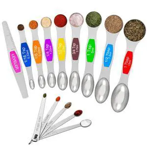 Stainless Steel Magnetic Measuring Spoons with Strong Magnets, 14pc Stainless Steel Magnetic Measuring Spoons with Strong Magnets, 14pc