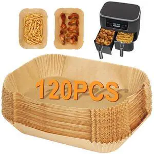Air Fryer Liners for Ninja Dual Air Fryer, Set of 120, Rectangle Disposable Air Fryer Liners Compatible with Ninja DZ201/DZ401/DZ550/SL401, Instant Vortex and Other DualZone Airfryer Air Fryer Liners for Ninja Dual Air Fryer, Set of 120, Rectangle Disposable Air Fryer Liners Compatible with Ninja DZ201/DZ401/DZ550/SL401, Instant Vortex and Other DualZone Airfryer