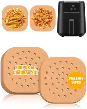230PCs Air Fryer Liners Perforated Compatible with CHEFMAN 2Qt Mini Air Fryer, MMH Nonstick Food-grade Square 200PCs Disposable Parchment Paper Sheets Accessories Plus Extra 30PCs for Baking Frying 230PCs Air Fryer Liners Perforated Compatible with CHEFMAN 2Qt Mini Air Fryer, MMH Nonstick Food-grade Square 200PCs Disposable Parchment Paper Sheets Accessories Plus Extra 30PCs for Baking Frying