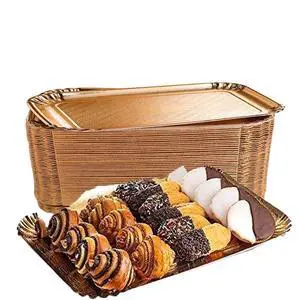 Gold Cookie Tray Gold Cake Trays Gold Rectangle Dessert Trays Gold Disposable Serving Trays for Parties and Gold Trays for Dessert Table (Pack of 12) Gold Cookie Tray Gold Cake Trays Gold Rectangle Dessert Trays Gold Disposable Serving Trays for Parties and Gold Trays for Dessert Table (Pack of 12)