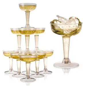 Champagne Tower Disposable Plastic Champagne Coupe Glasses 5 oz 20 Pack Clear Cocktail Cups, Party Wedding Birthday Mimosa Bar Drinkware, Durable Wine Bar Party Supplies Champagne Tower Disposable Plastic Champagne Coupe Glasses 5 oz 20 Pack Clear Cocktail Cups, Party Wedding Birthday Mimosa Bar Drinkware, Durable Wine Bar Party Supplies